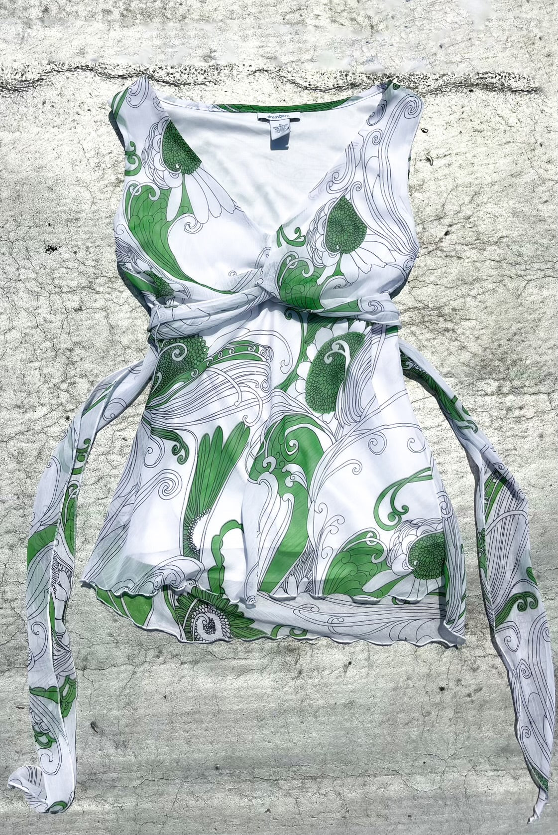 Dress Barn Green and White Fairy Blouse