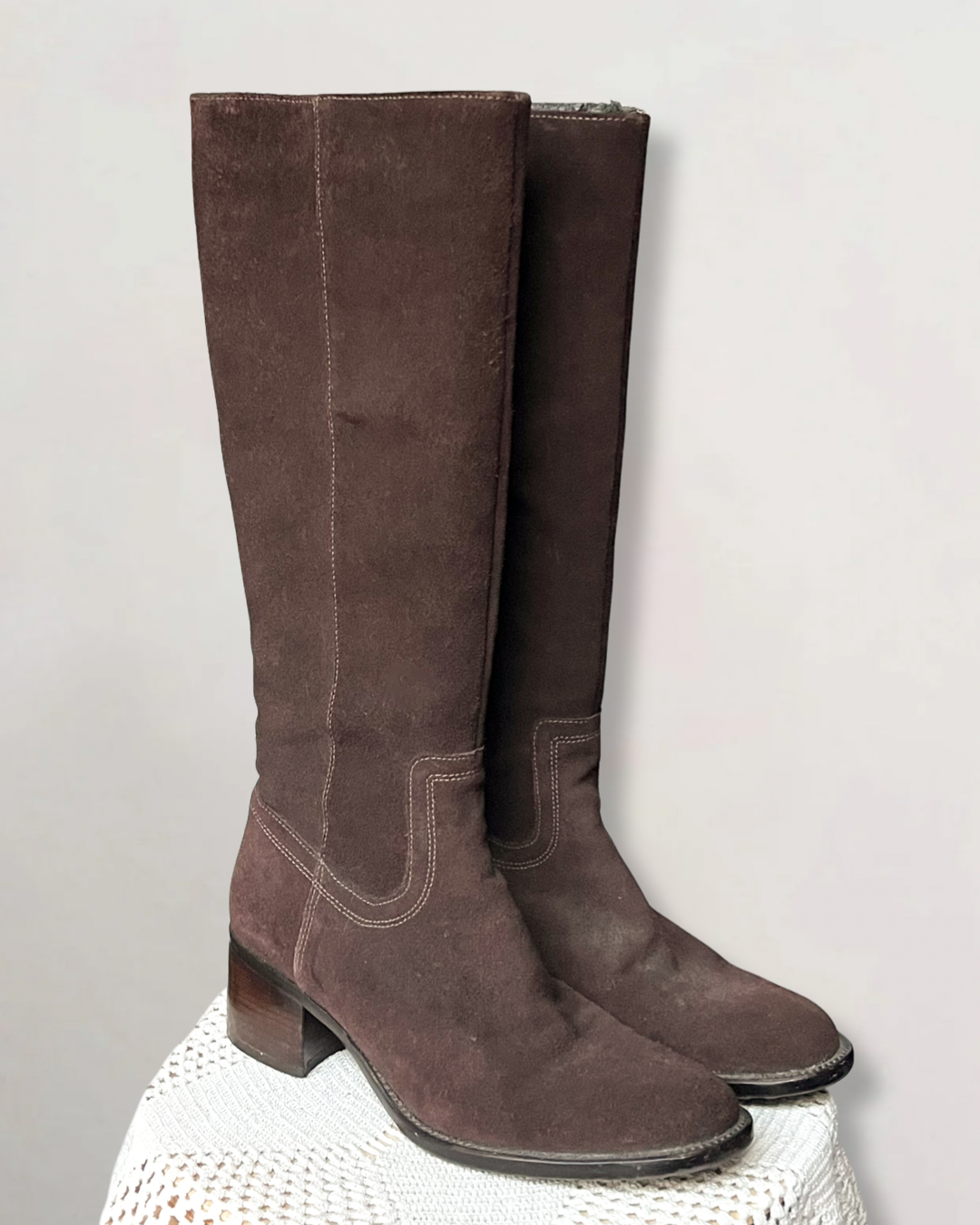 Vintage Brown Suede Boots