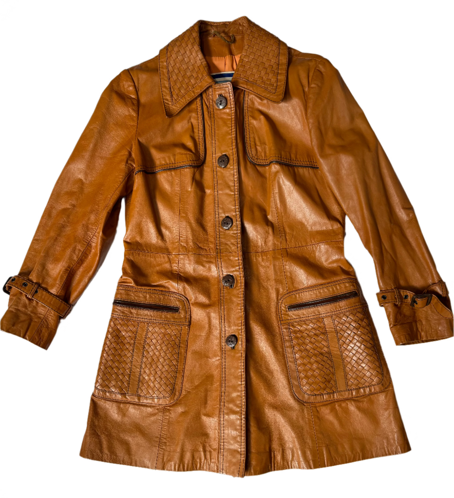 Suburban Heritage Orange Leather Jacket