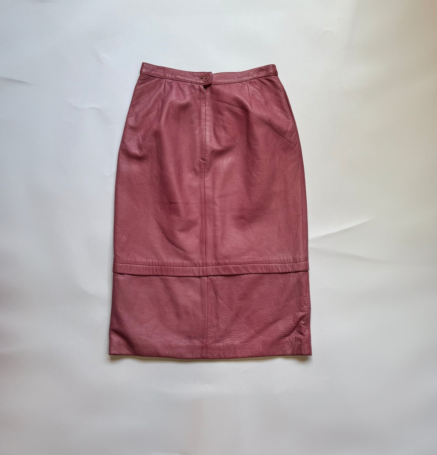 Pink Leather Skirt