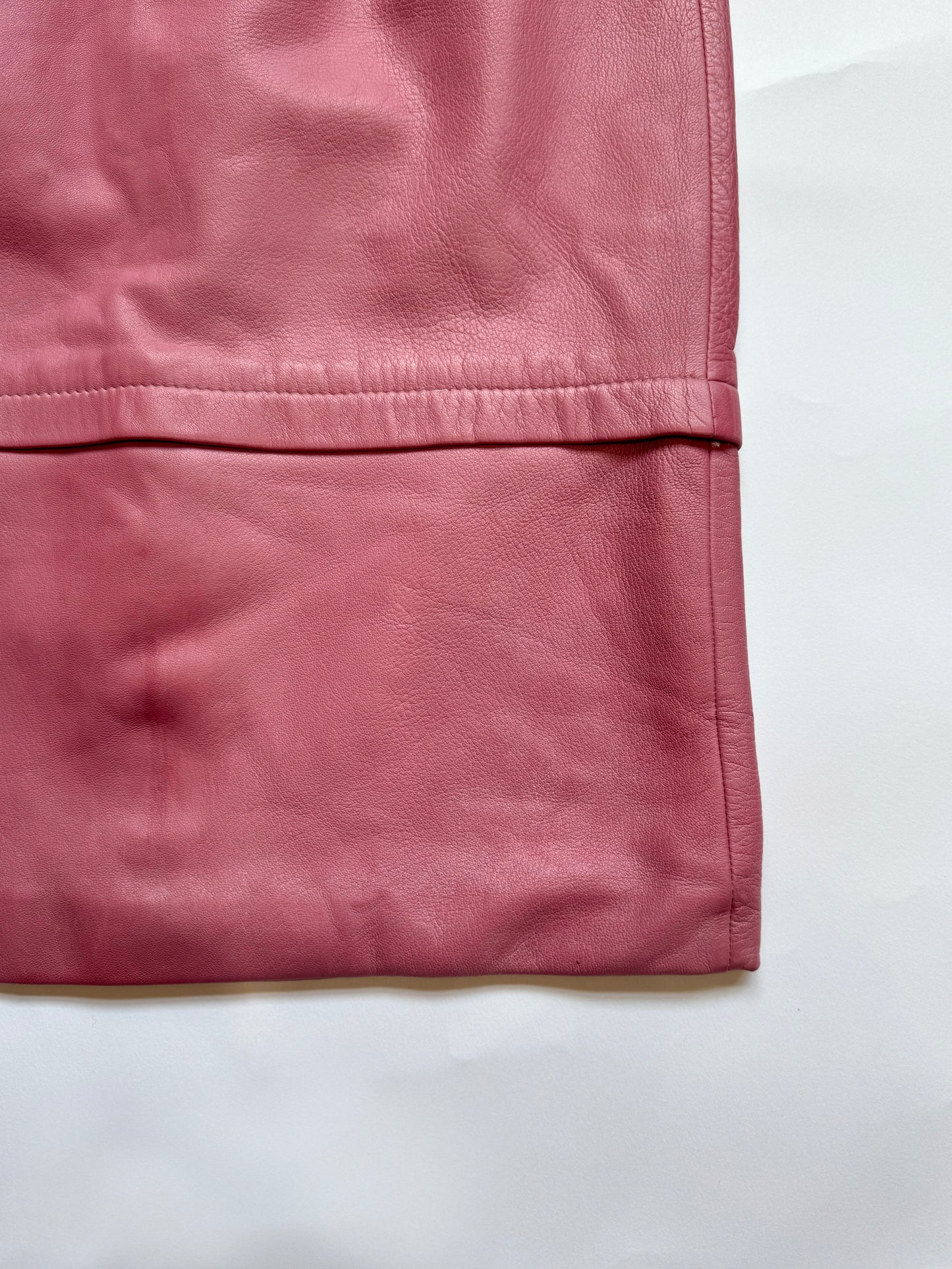 Pink Leather Skirt