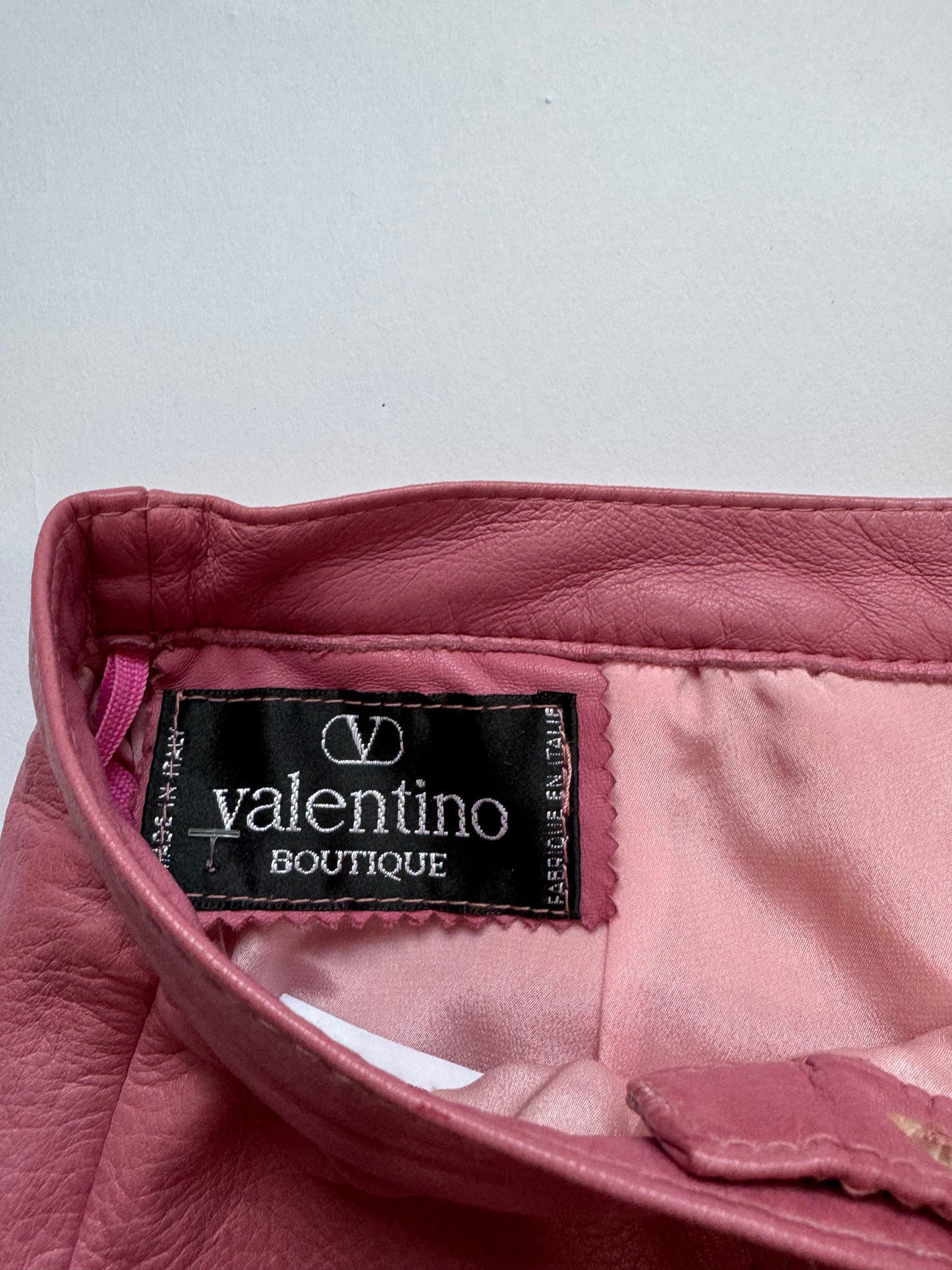 Pink Leather Skirt