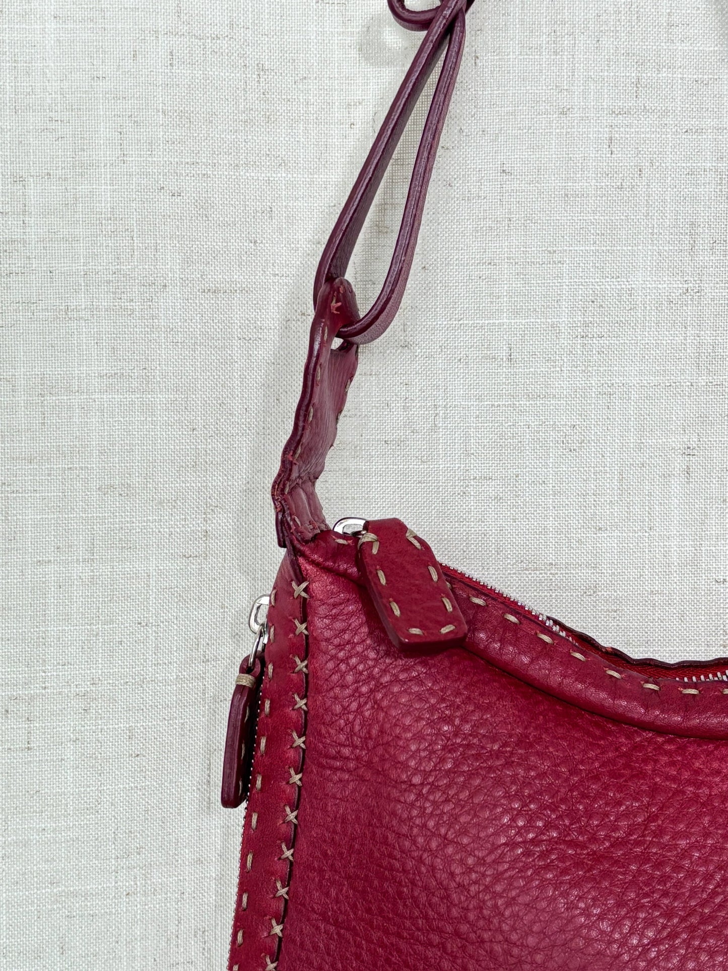 FENDI Selleria Burgundy Leather bag