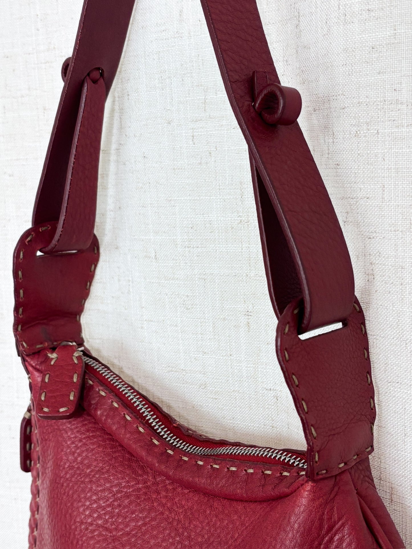 FENDI Selleria Burgundy Leather bag