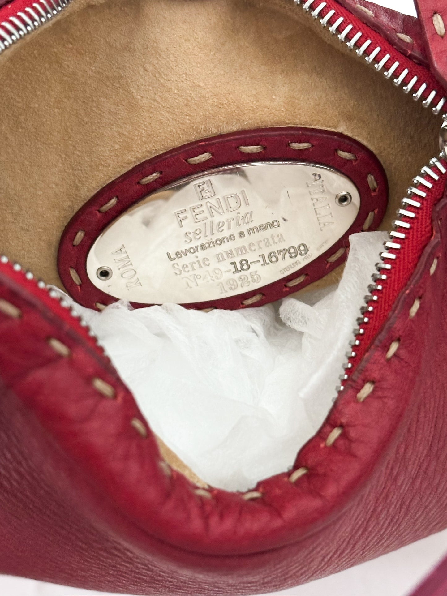 FENDI Selleria Burgundy Leather bag