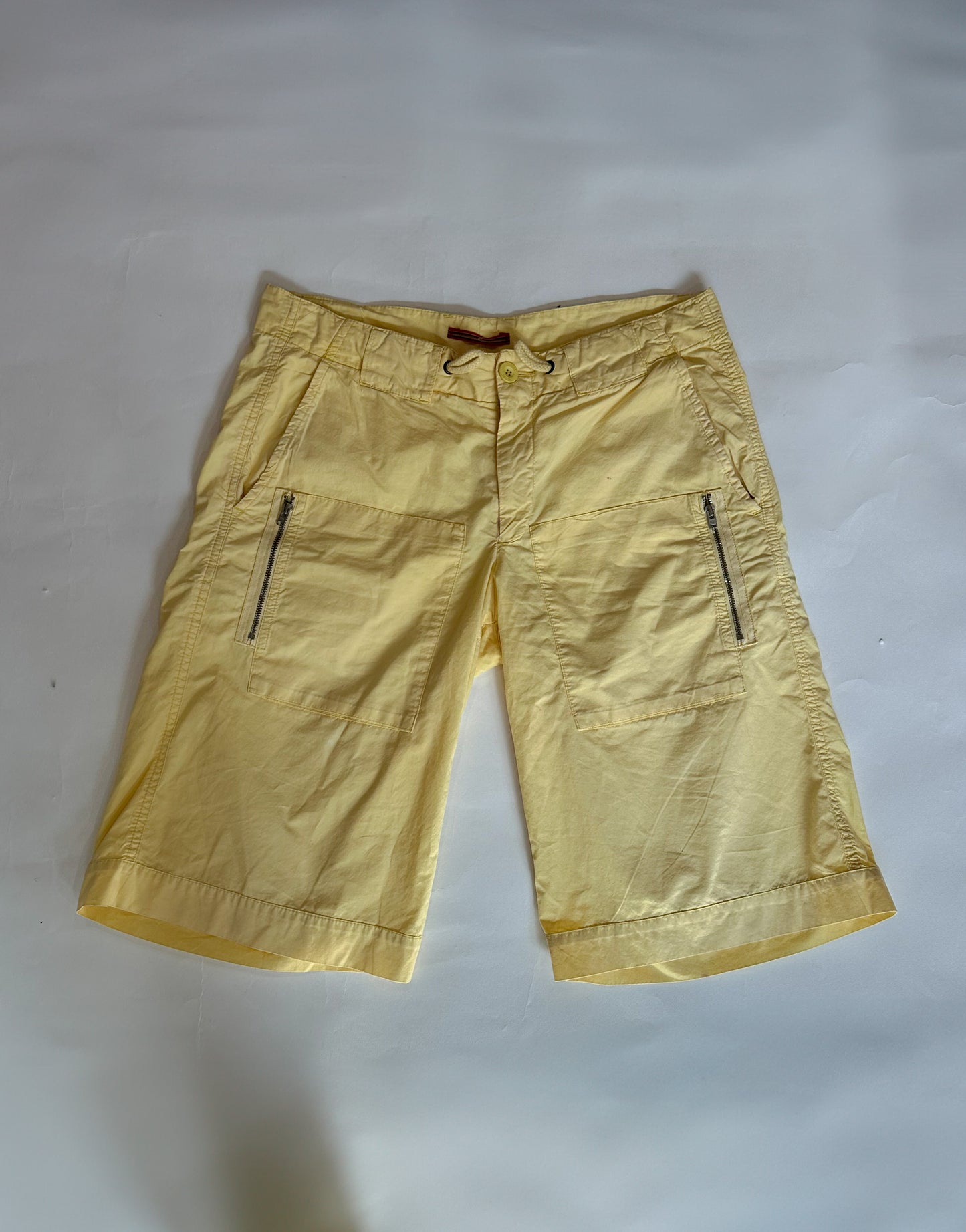 yellow cargo shorts