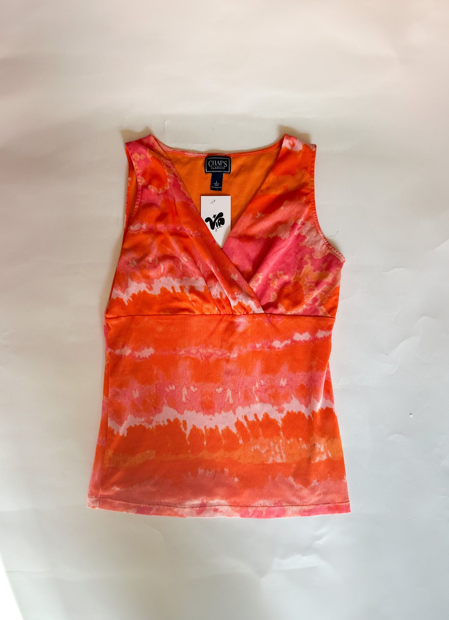 orange and pink mesh tank