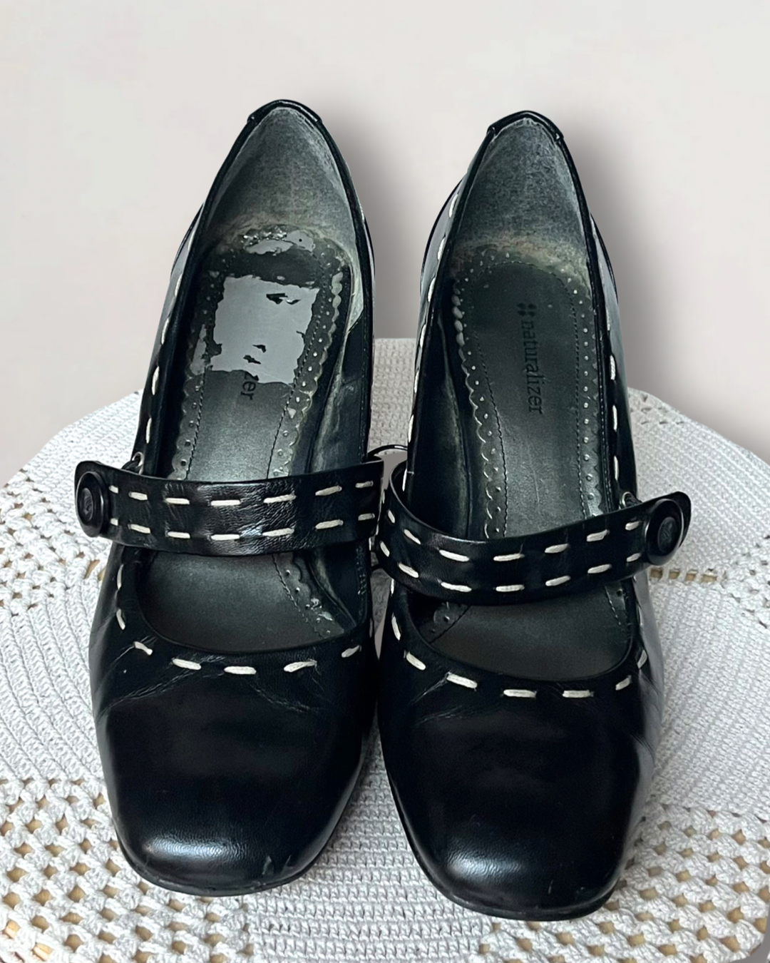 60s Button Kitten Heels