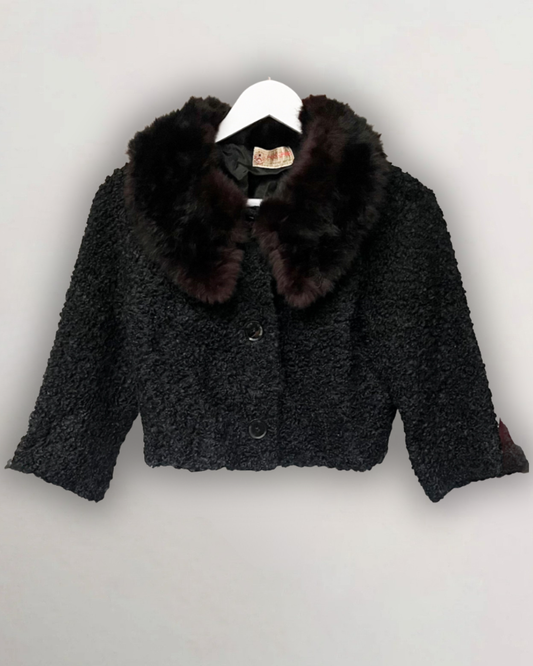 Vintage 60s Fur Trim Jacket