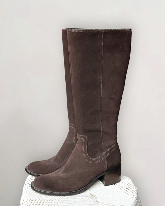 Vintage Brown Suede Boots