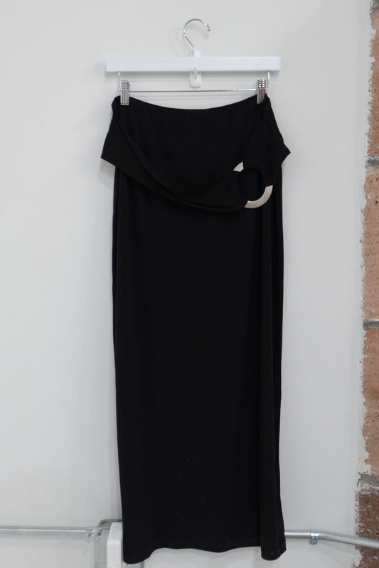 Brittany Black Metal Accent Maxi Skirt