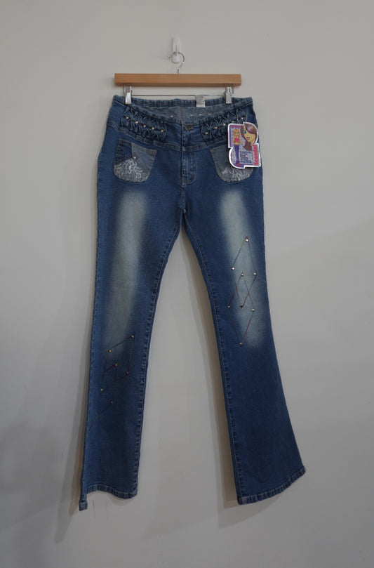 deadstock low rise y2k embellished jeans