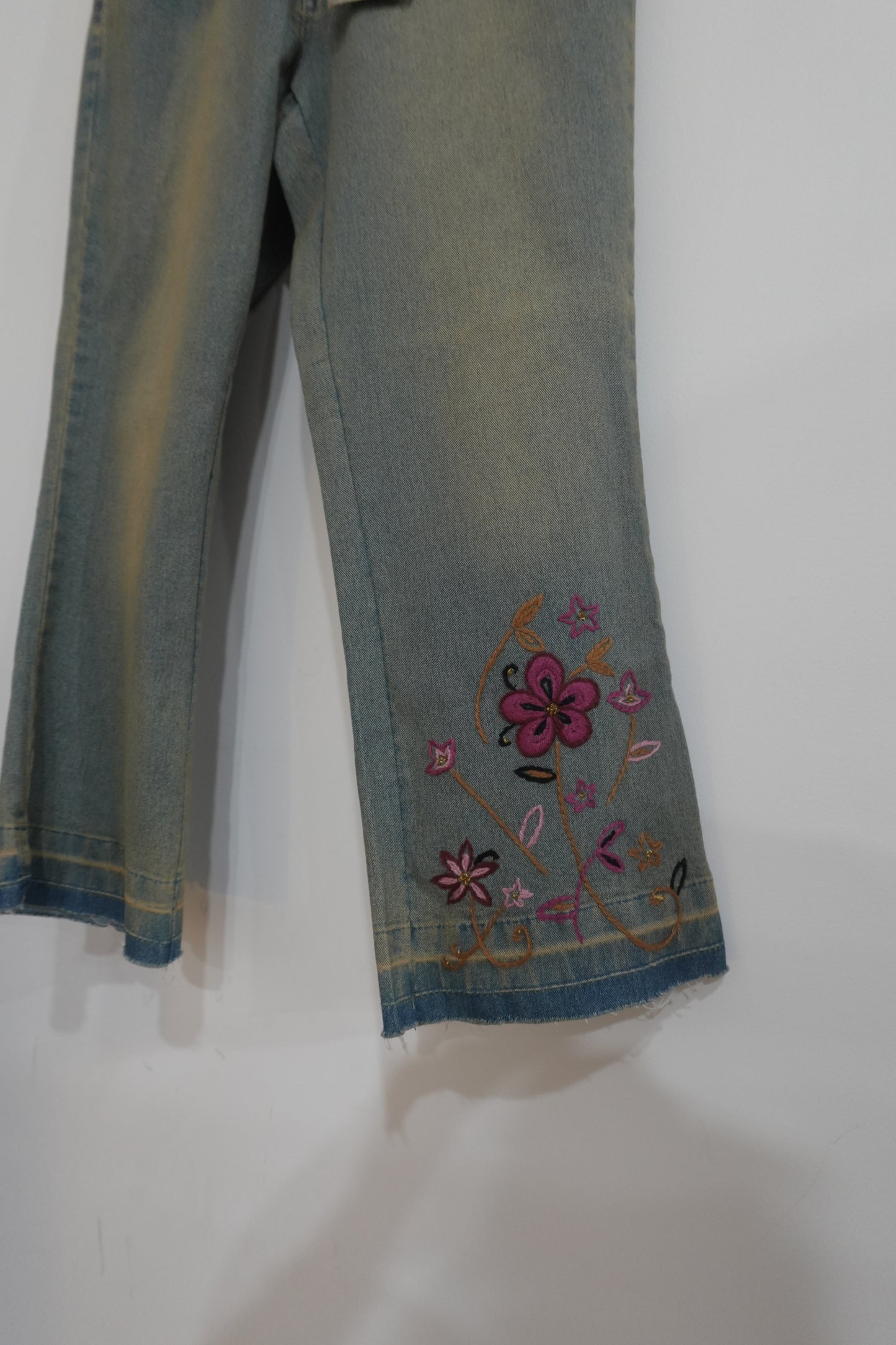 deadstock y2k embroidered crop jeans