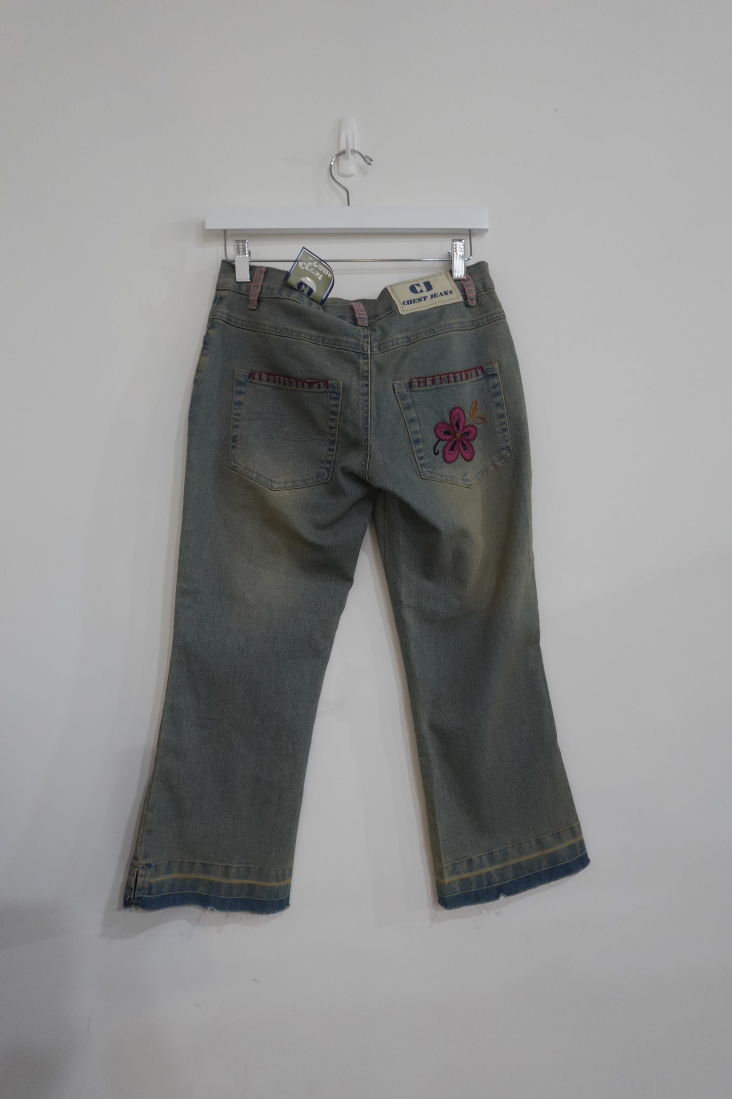 deadstock y2k embroidered crop jeans