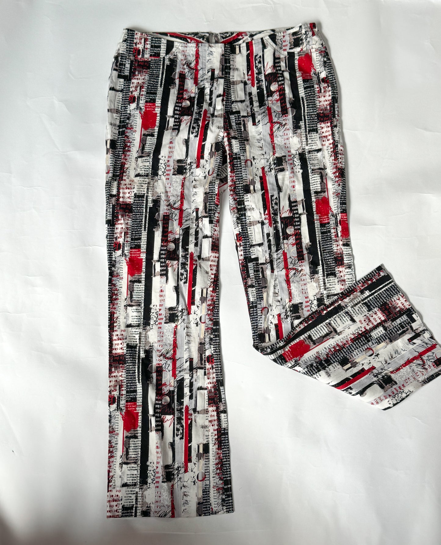 Newspaper Print Pants