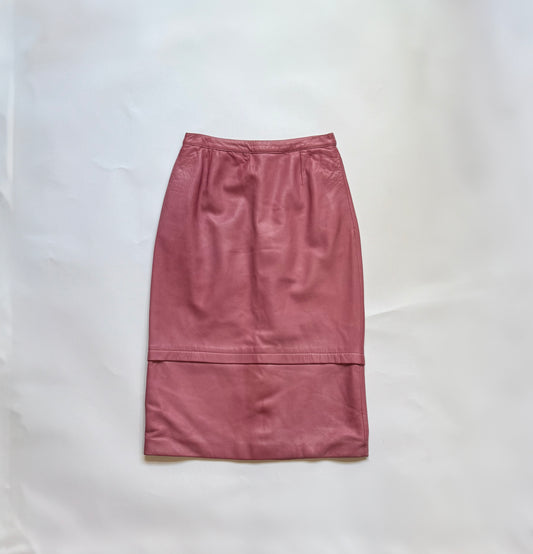 Pink Leather Skirt