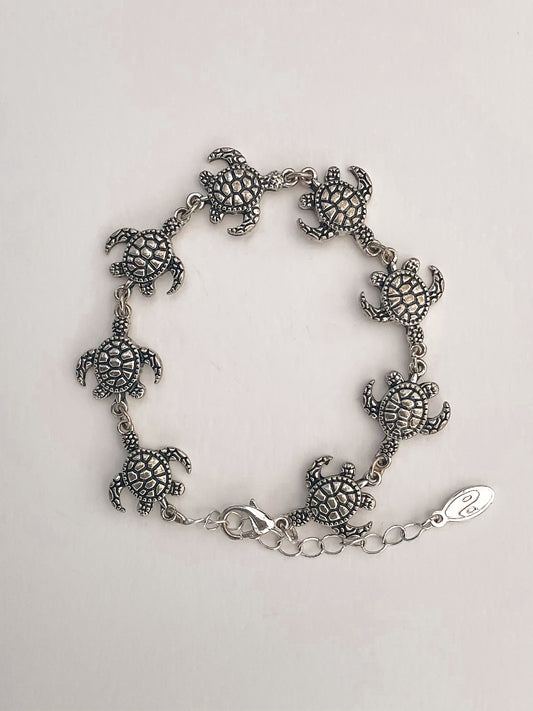 Silver Sea Turtle Bracelet
