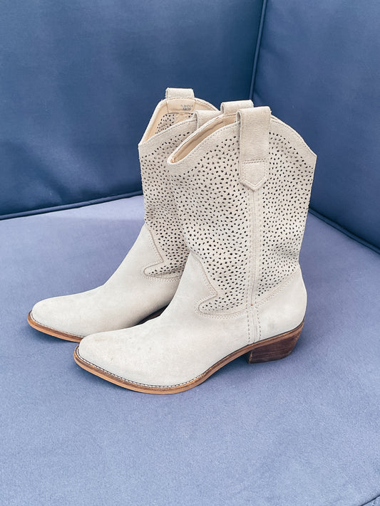 BCBG Tan Summer Cowboy Boots