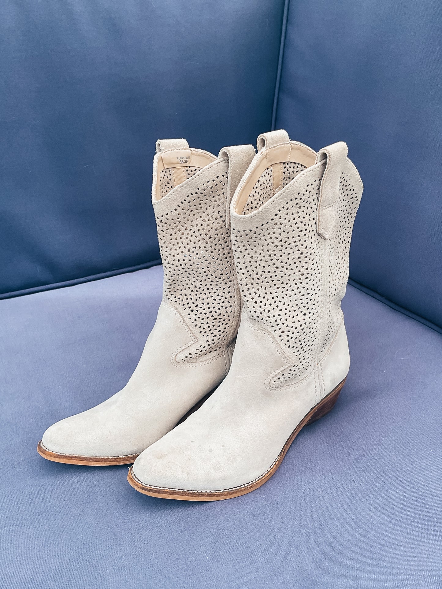 BCBG Tan Summer Cowboy Boots