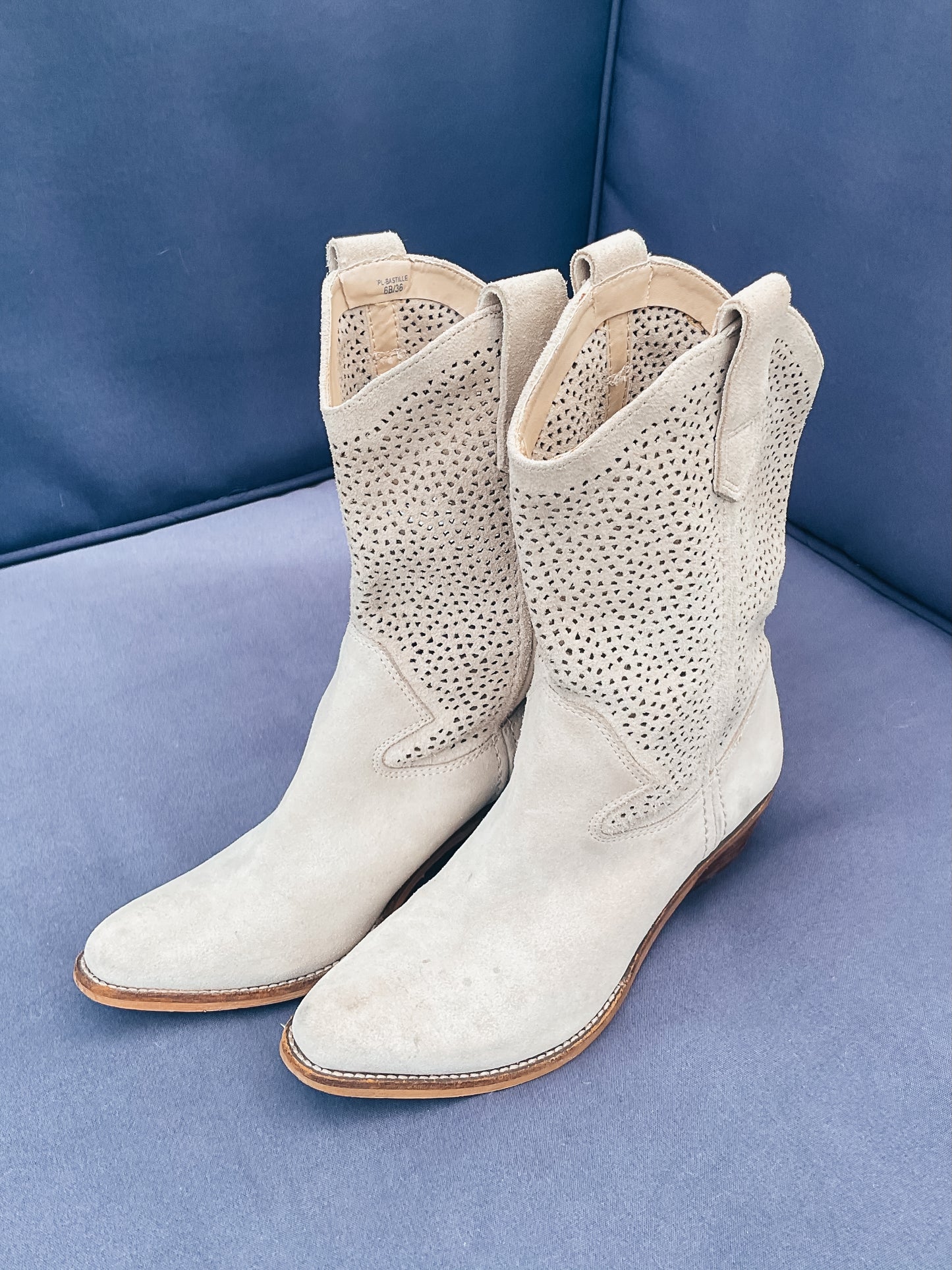 BCBG Tan Summer Cowboy Boots