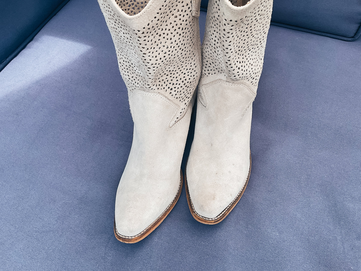 BCBG Tan Summer Cowboy Boots