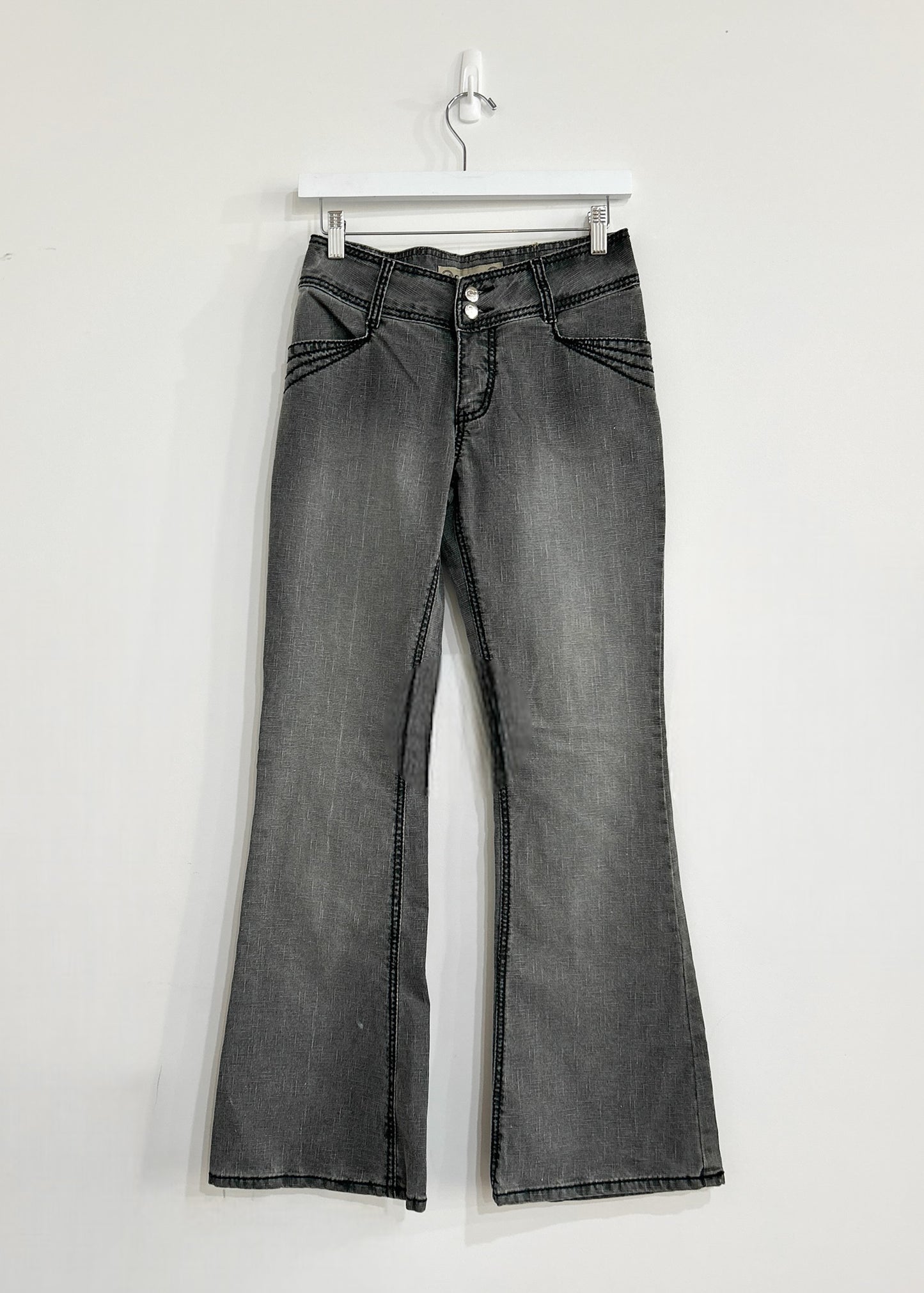 y2k grey flare jeans