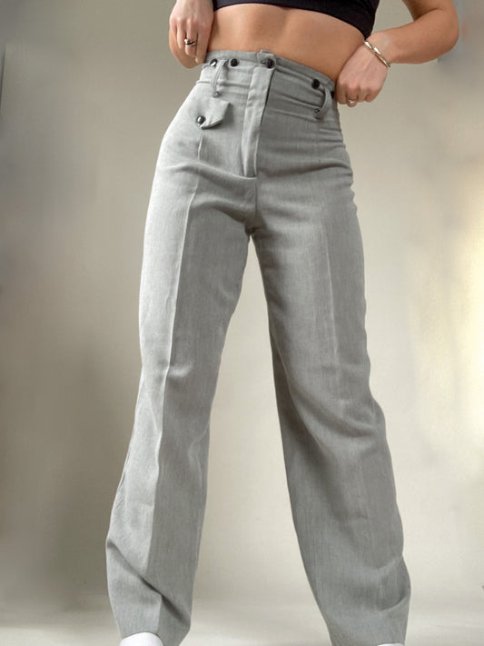 Vintage Pinstripe pocket detail trousers