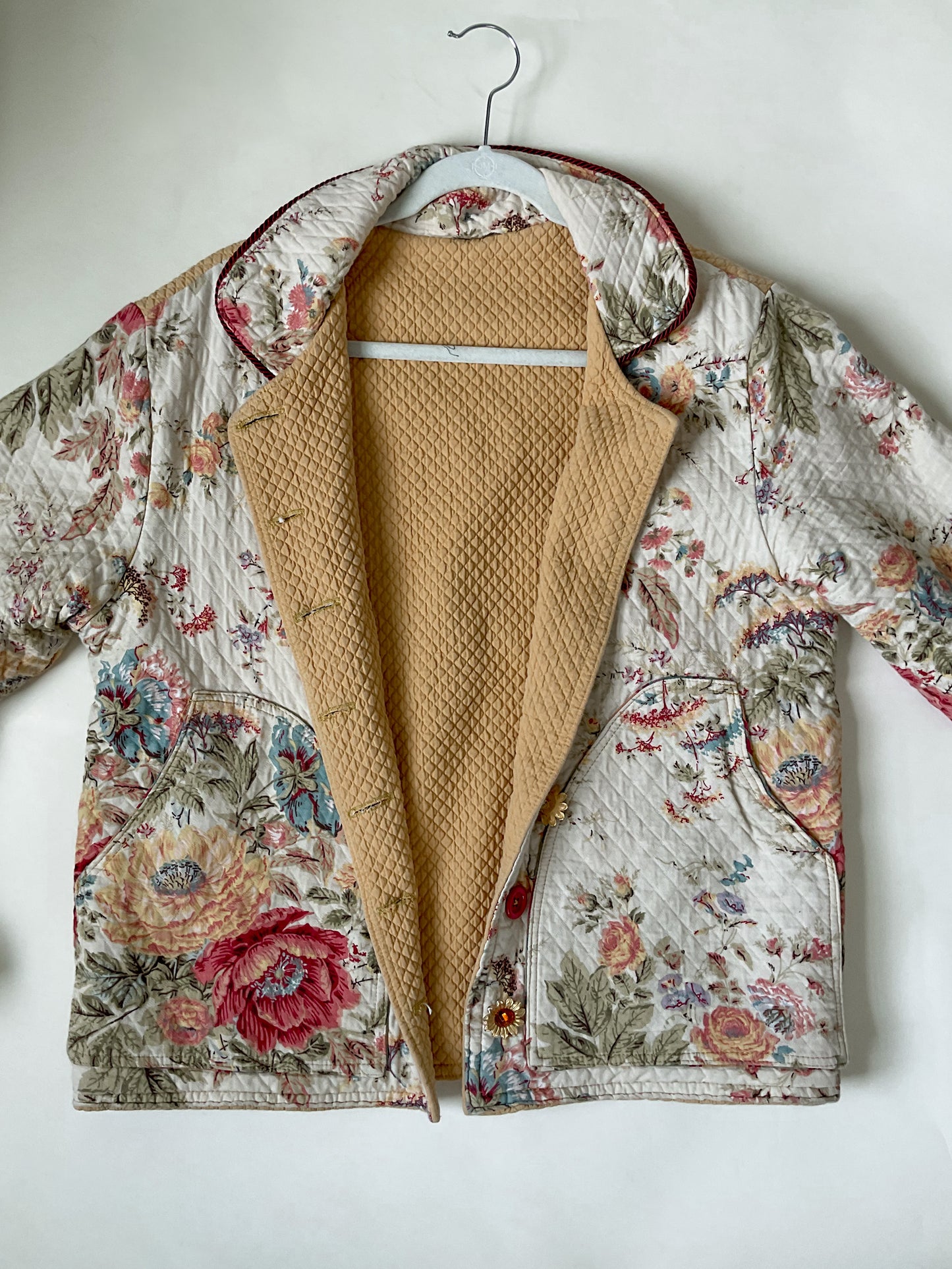 Vintage Spring Floral Quilted Jacket