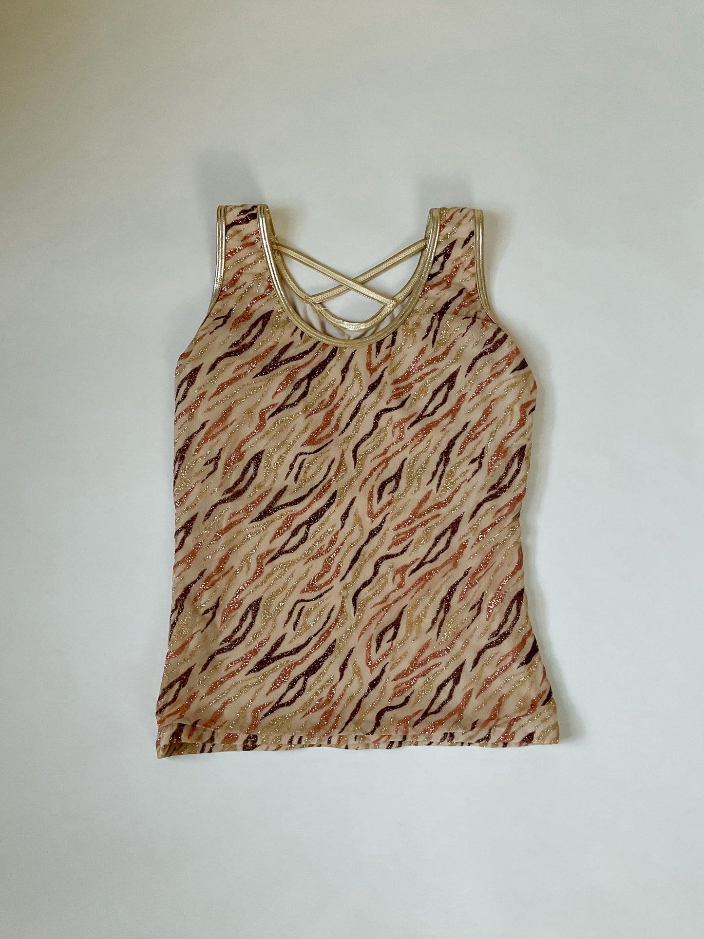 Vintage Sparkle and Tan Print tank